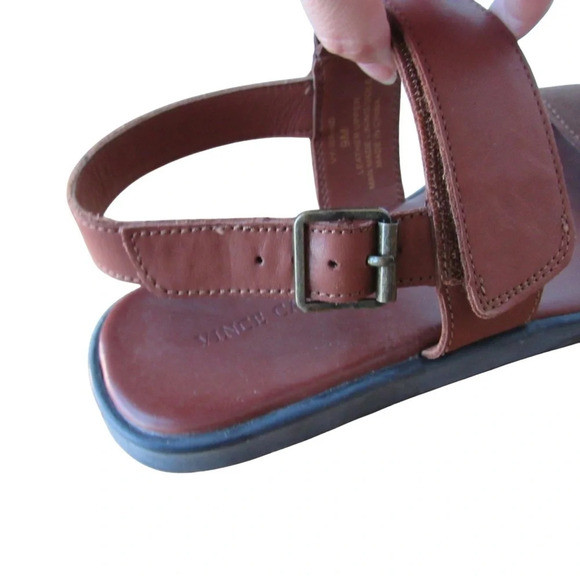 Vince Camuto Womens Wahid Sandals Size 9 Brown Leather Straps Buckle Classic - Picture 7 of 10